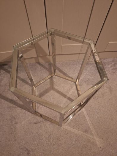 Glass lamp table