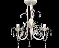 Crystal Pendant Ceiling Lamp Chandeliers 4 pcs Elegant White
