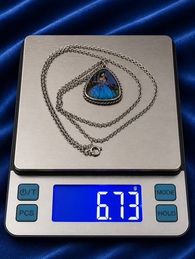 Vintage 925 Sterling Silver Real Butterfly Wing Necklace