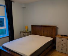 Solid Wood Sleigh Double Bed Frame & Emma Hybrid Mattress