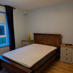 Solid Wood Sleigh Double Bed Frame & Emma Hybrid Mattress