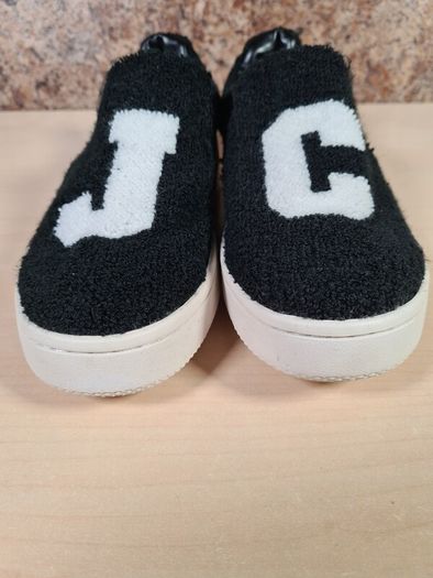 womens girls JC Juicy Couture Black terry cloth teddy Teresa slip on trainer  Size UK 4 EU 37