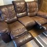Leather 3 seat recliner sofa Image 2