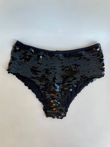 Vintage Leg Avenue Black Sequin Hotpants Size S