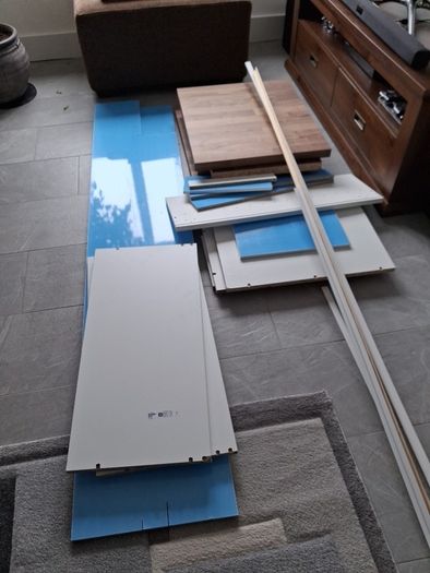 Ikea Kitchen shelves and left over parts/shelves/counter top.