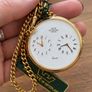 Vintage Glycine of Switzerland Gold Pocket Watch, New Old Stocl Image 3