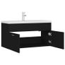Sink Cabinet with Built-in Basin Black Chipboard Image 7