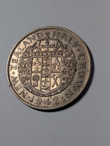 New Zealand silver Halfcrown 1942