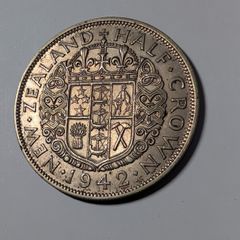 New Zealand silver Halfcrown 1942