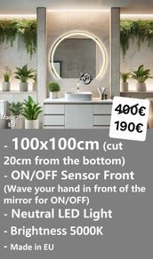 LED Bathroom Mirror Sensor Bright Light Unique Shape
