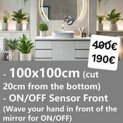 LED Bathroom Mirror Sensor Bright Light Unique Shape