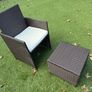 Rattan Cube Dining Set - Table, 6 Chairs & 4 Footstools Image 5