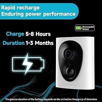 Wireless Security Camera Outdoor, 1080P WiFi CCTV For Home Security, With Rechargeable Battery, Colorful Night Vision, Remote Access, PIR Motion Detection, 2-Way Audio, Alexa