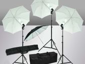 255W 3 White Umbrella Continuous Lighting Kit