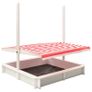 Sandbox with Adjustable Roof Fir Wood White and Red UV50 Image 2