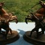 A Pair Of Antique  Marly Horses 7" X 8,4" Image 2