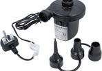 Electric Air Pump / Inflate Or Deflate Airbeds, Paddling Pools & Other Toys / AC240V-130W / Portable & Lightweight / Includes 3 Nozzles