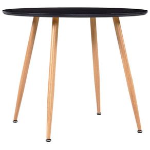 Dining Table Black and Oak 90x73.5 cm MDF
