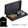 NEW SALE | Magnetic Travel Chess Set with Folding Games Board and 2 Extra Queens & Storage Bag for Kids and Adults Image 5