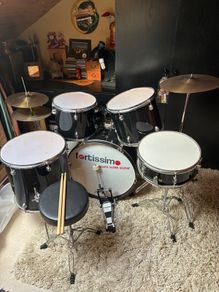 Full Drum Kit with stool and Drumsticks