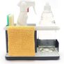 Sink Tidy/Caddy Kitchen Sink Organiser Removable Drip Tray  Non-Slip Grey & White Image 3