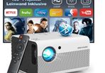 Bluetooth Projector - 9000L HD Projector Outdoor with Screen Support Zoom, Home Cinema Full HD Video Projector, Mini LED Projector Compatible with TV Stick, HDMI, USB, iOS / Android Smartphone Projector