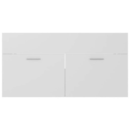 Sink Cabinet with Built-in Basin White Chipboard