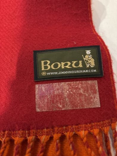 Boru - Jimmy Hourihan Two Sided Raspberry and Orange Wool Scarf