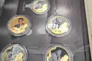Elvis Presley coins including 9ct gold one weight 8 grams