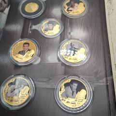 Elvis Presley coins including 9ct gold one weight 8 grams