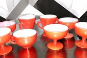 Vintage coral milk glass bundle 1960s