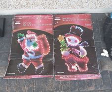Christmas magic snowman and Santa lights