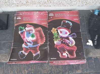 Christmas magic snowman and Santa lights