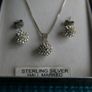 925 Sterling Silver Shamballa Style Crystal Disco Ball Earrings Pendant + Necklace Set Image 4