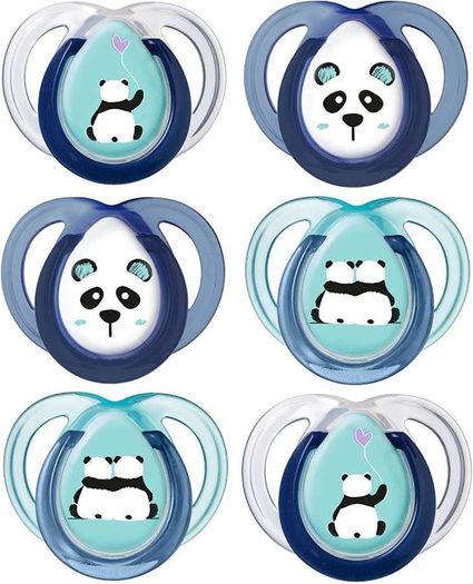 Anytime Soothers, Symmetrical Orthodontic Design, BPA-Free Silicone, 6-18m, Pack of 6 Dummies