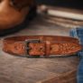 Premium Embossed Genuine Leather Belt Stylish Vintage Designer Belt Durable Formal & Casual Waist Belt Image 4