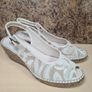 womens LISA KAY LONDON wedge sandals espadrilles shoes white sequins slingback Size UK 7 EU 40 Image 2