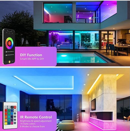LED Strip Lights 20 Meters RGB Bluetooth Multicolour New In Box