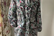 New look floral shower resistant coat parka style size 14