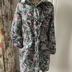 New look floral shower resistant coat parka style size 14