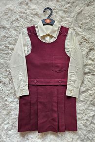Girls School Wine Pinafore 6-7 Years + FREE Shirt