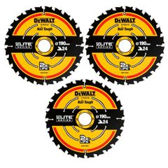 DeWalt DT10399 190mm 24T Elite Framing Circular Saw Blade 3pk