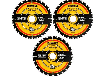 DeWalt DT10399 190mm 24T Elite Framing Circular Saw Blade 3pk