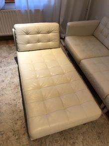 IKEA Landskrona Chaise longue, add-on unit, beige leather