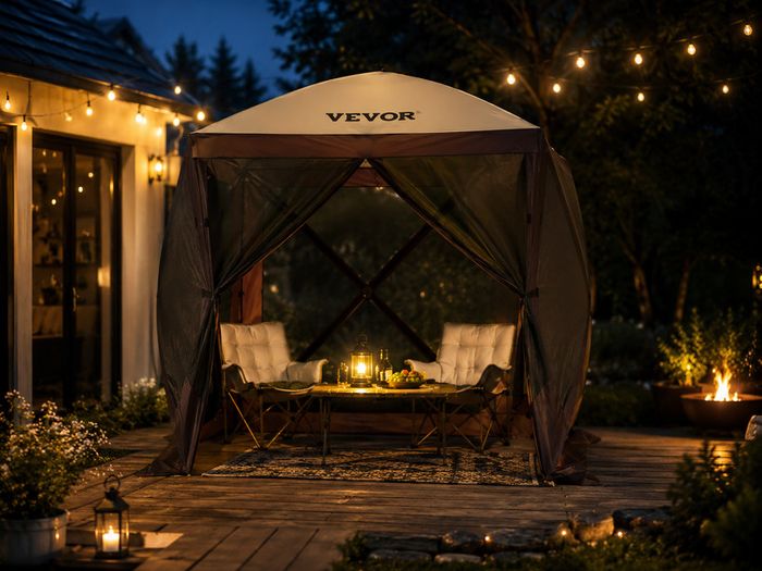 Pop Up Gazebo Tent 6 x 6 feet Pop-Up Screen Tent 4 Sided Canopy Sun Shelter