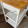 White wooden Kitchen island / utility trolley Image 5