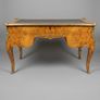 Louis XV Style Burl Walnut Writing Desk with Leather Top Image 4