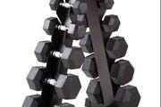 2.5 - 15kg Hex Dumbbells + Storage Rack