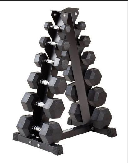 Hex Dumbbell Pairs 2.5 - 15kg + Storage rack