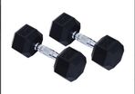 Set, 2 pcs 10kg Rubber-Hexagonal Dumbbell